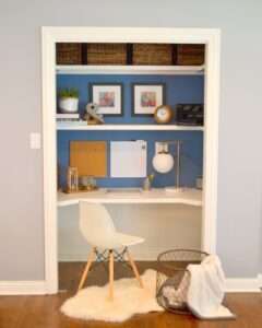 convert small areas of your home into an office closet desk