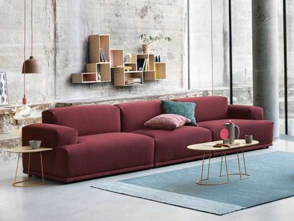 Modular Sofa with Light-Colored Upholstery