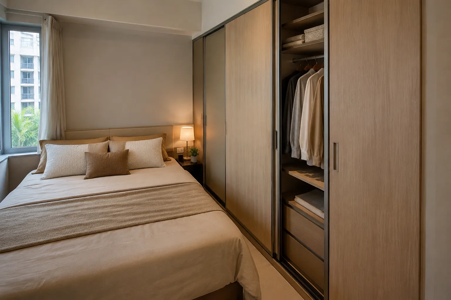Compact guest bedroom design in Bangalore