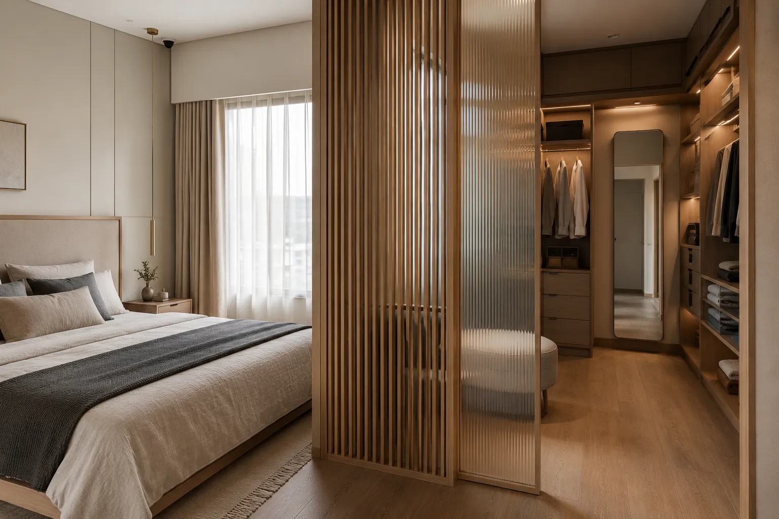 Elegant parents bedroom interior design in Bangalore
