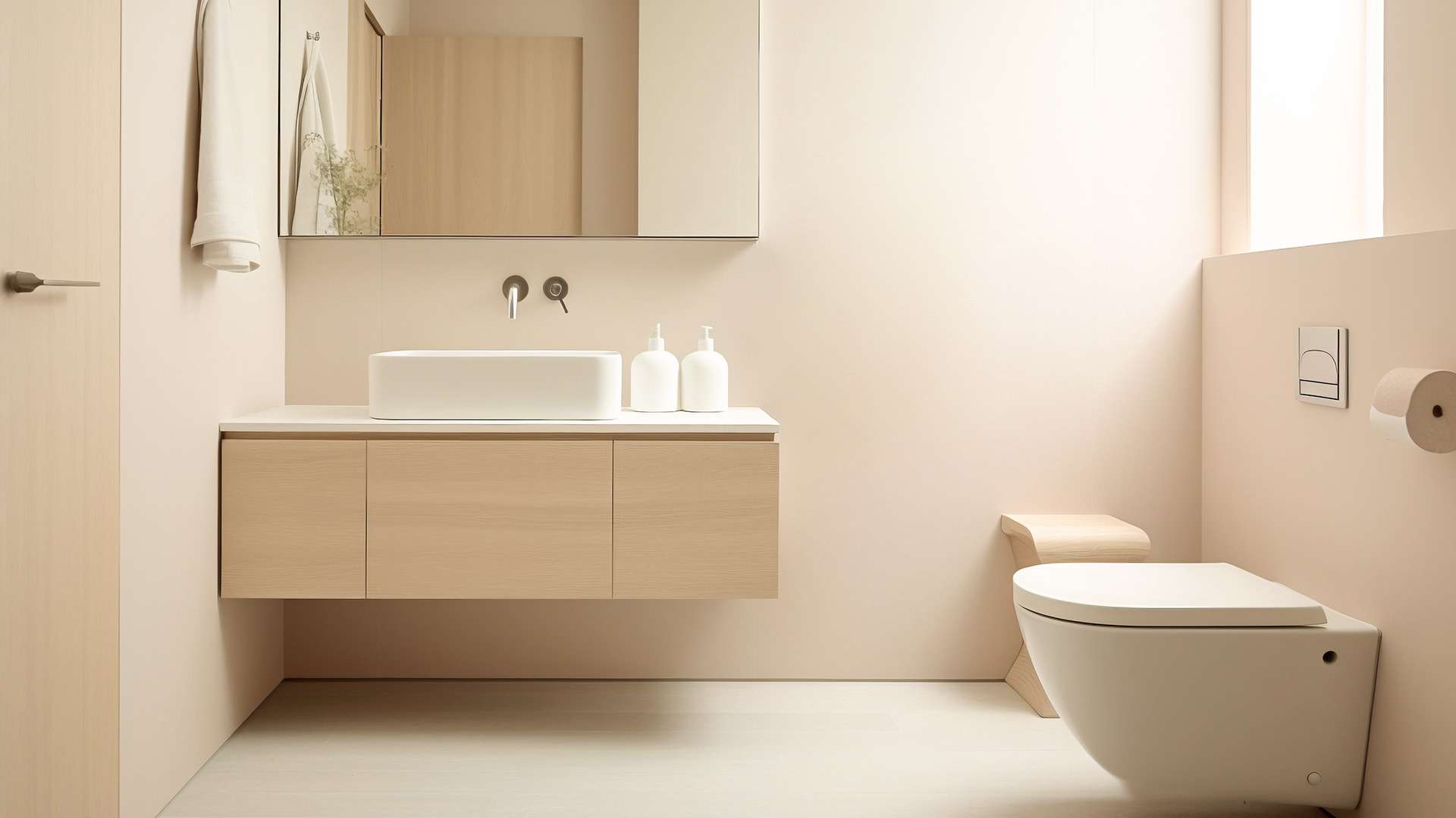 Small Bathroom with a Light Color Scheme