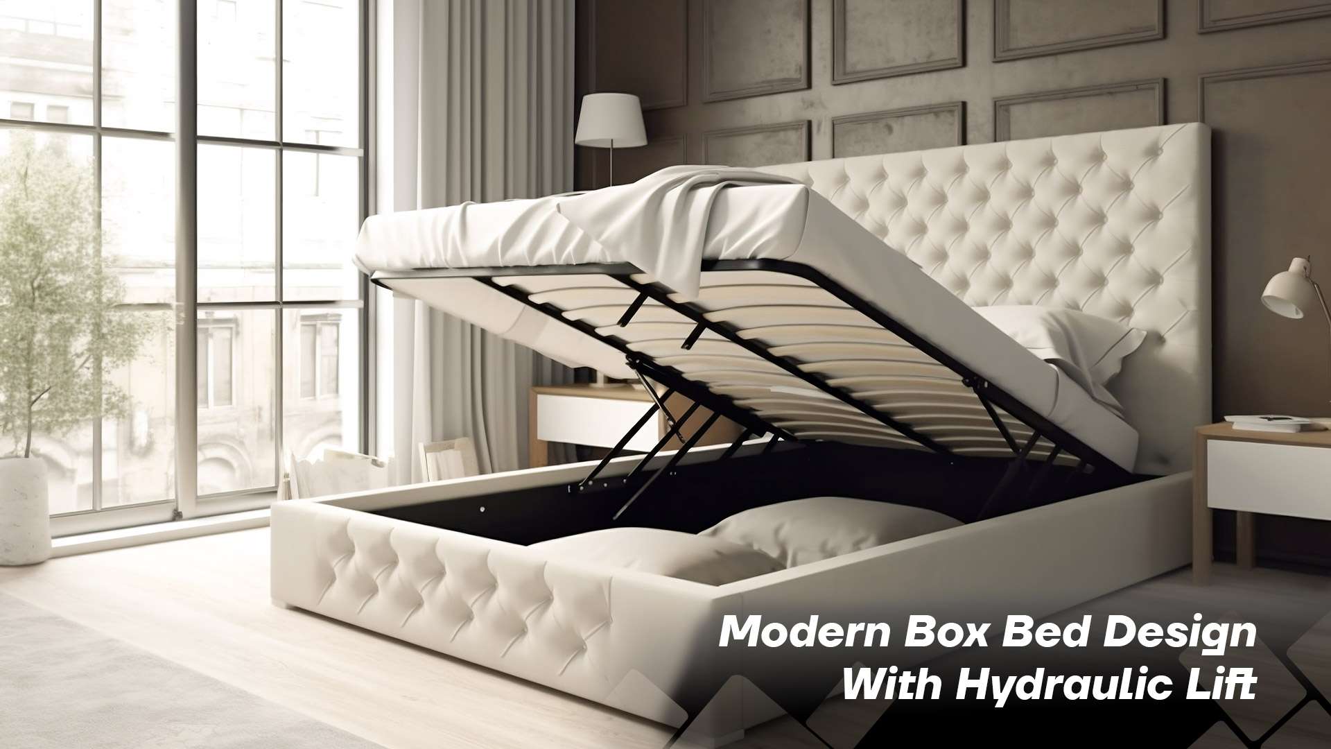 Modern Box Bed Design With Hydraulic Lift