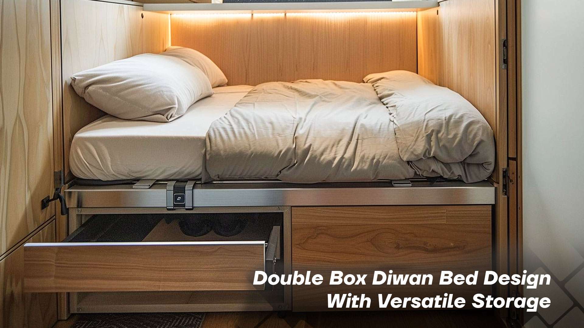 Double Box Diwan Bed Design With Versatile Storage