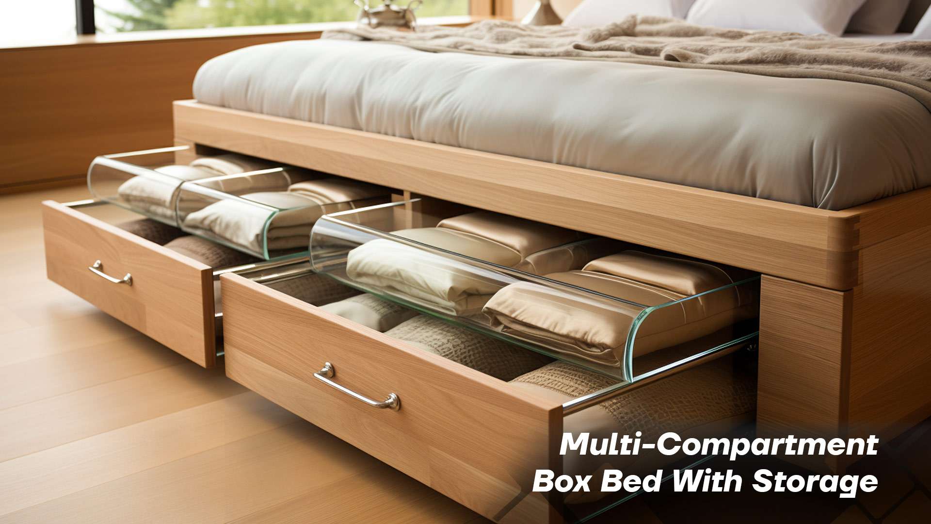 Multi-Compartment Modern Box Bed Design With Storage