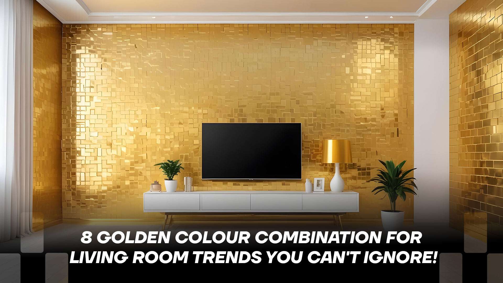 Golden Colour Combination for Living Room