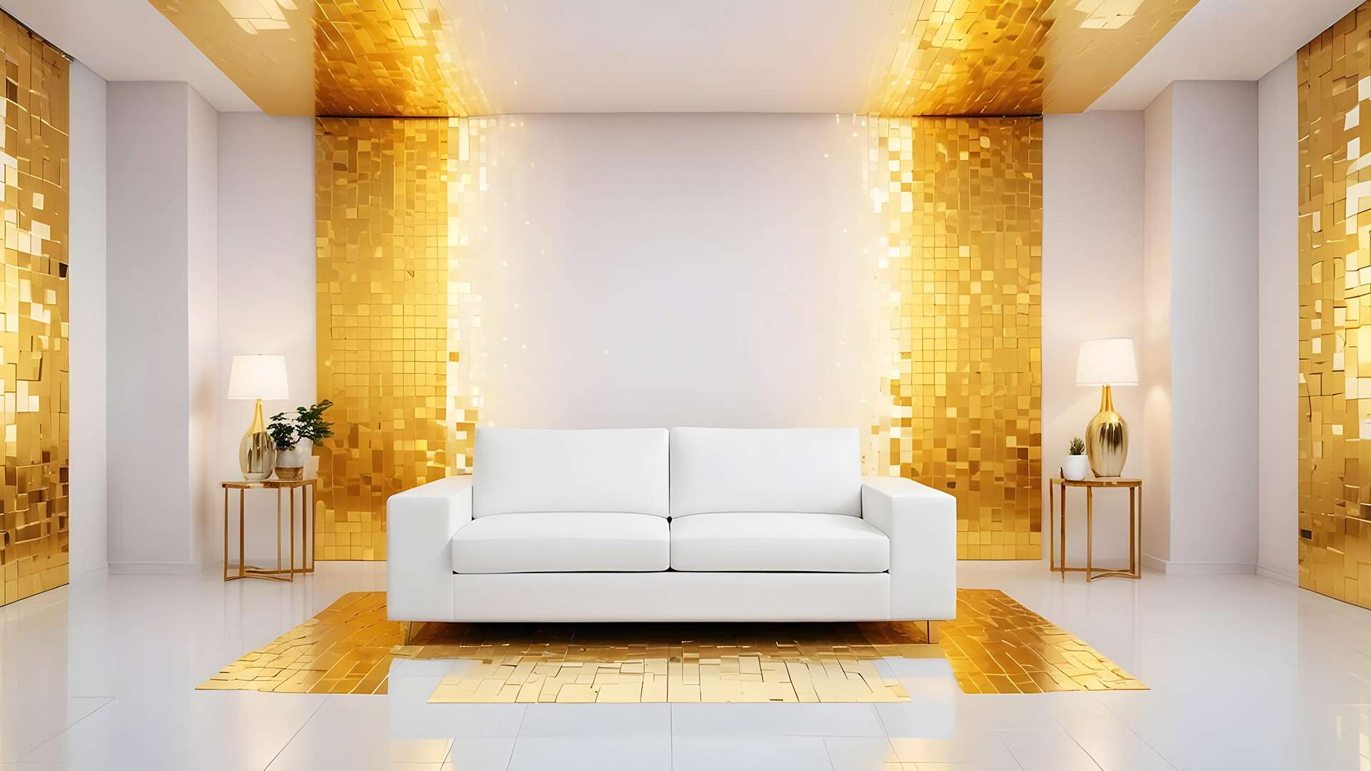 Gold and White