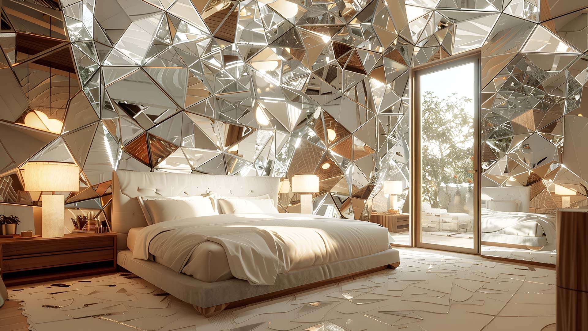 Mirror-Clad Back Walls